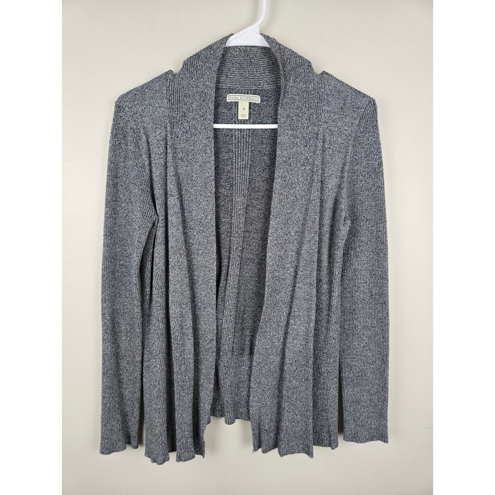 Dana Buchman‎ Womens Gray Cardigan Sweater Size S Open Front Knit